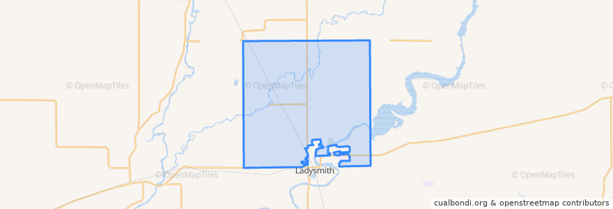 Mapa de ubicacion de Town of Flambeau.