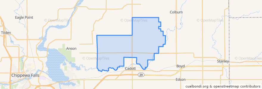 Mapa de ubicacion de Town of Goetz.