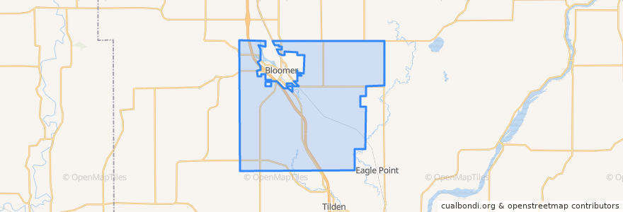 Mapa de ubicacion de Town of Woodmohr.