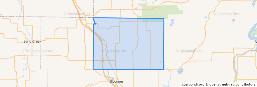 Mapa de ubicacion de Town of Bloomer.