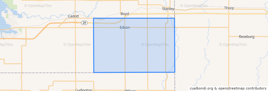 Mapa de ubicacion de Town of Edson.