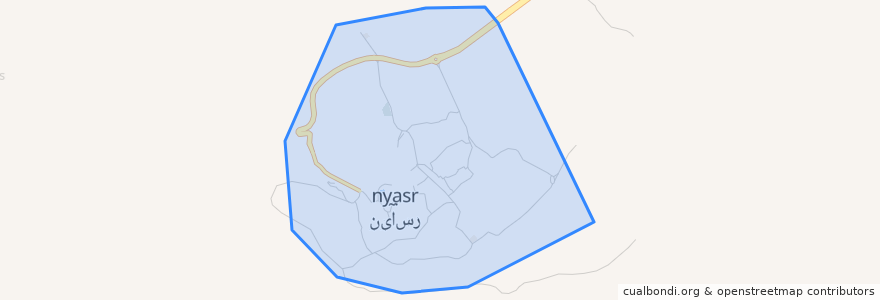 Mapa de ubicacion de شهر نیاسر.