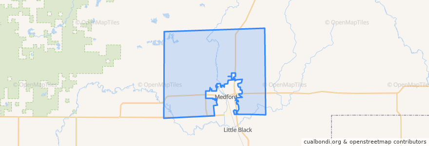 Mapa de ubicacion de Town of Medford.