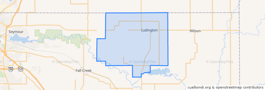 Mapa de ubicacion de Town of Ludington.