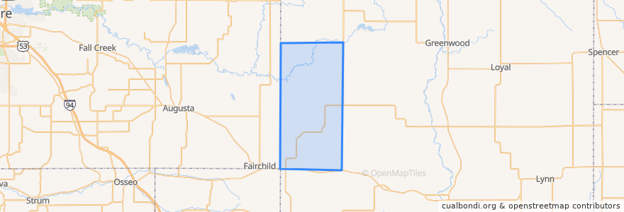 Mapa de ubicacion de Town of Foster.