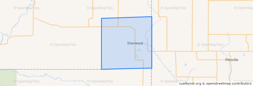 Mapa de ubicacion de Town of Sherwood.