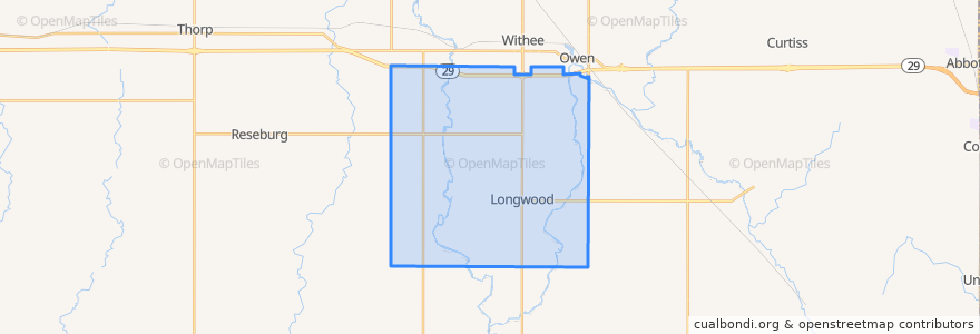 Mapa de ubicacion de Town of Longwood.