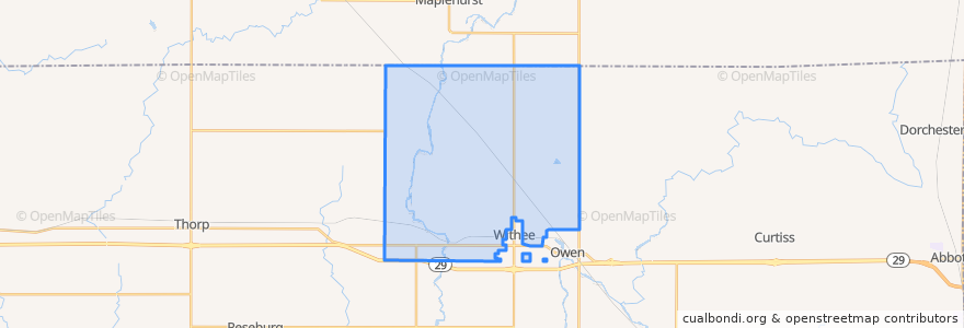Mapa de ubicacion de Town of Hixon.
