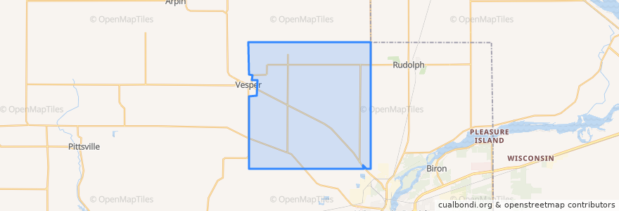 Mapa de ubicacion de Town of Sigel.