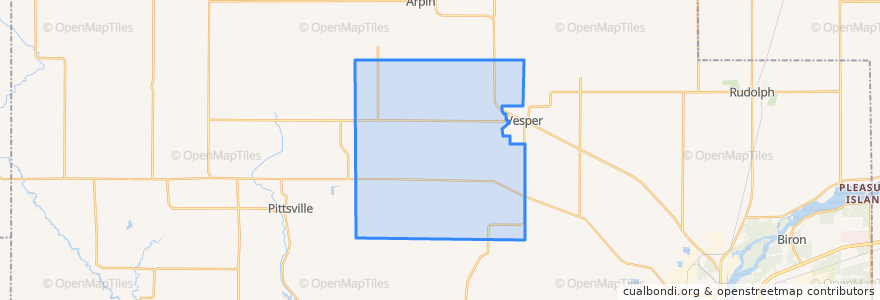 Mapa de ubicacion de Town of Hansen.