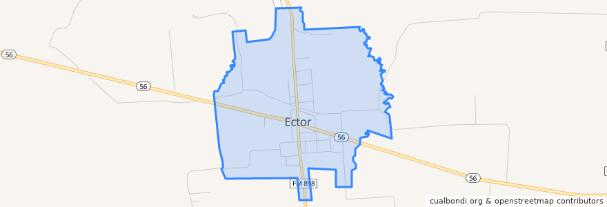 Mapa de ubicacion de Ector.