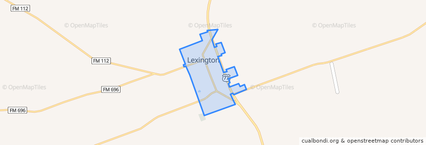 Mapa de ubicacion de Lexington.