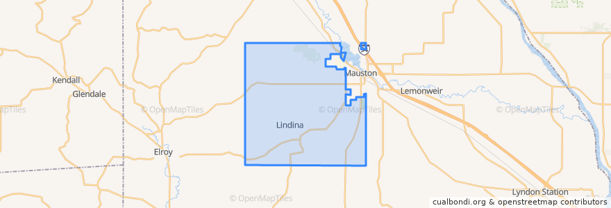 Mapa de ubicacion de Town of Lindina.