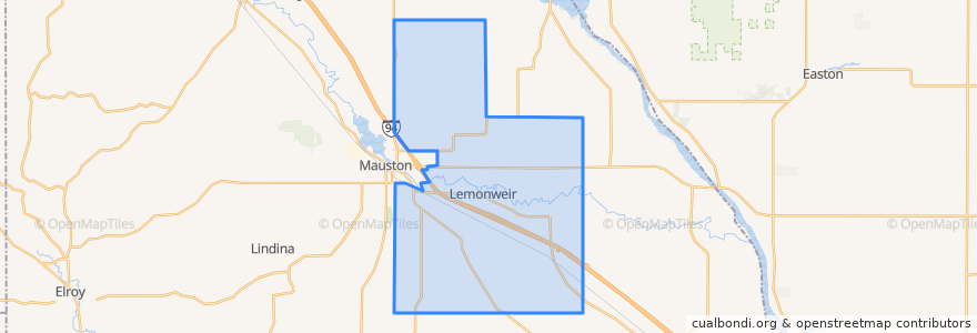 Mapa de ubicacion de Town of Lemonweir.