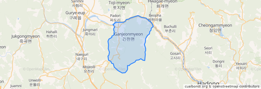 Mapa de ubicacion de 간전면.