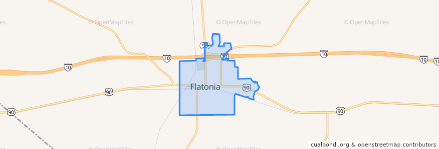 Mapa de ubicacion de Flatonia.