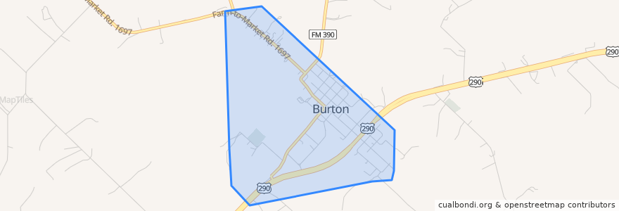 Mapa de ubicacion de Burton.