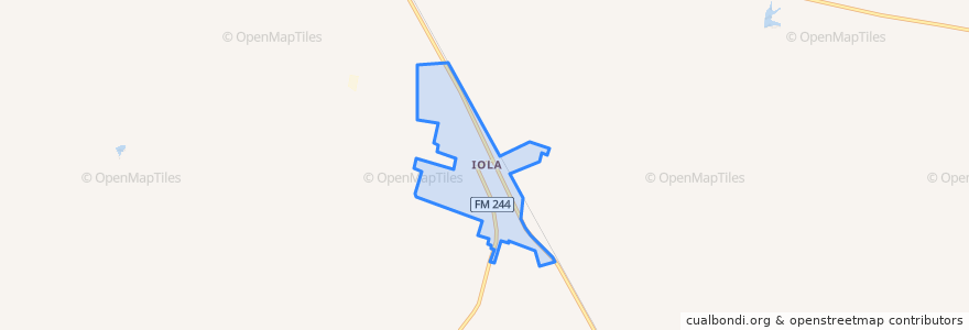 Mapa de ubicacion de Iola.