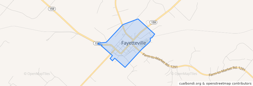 Mapa de ubicacion de Fayetteville.