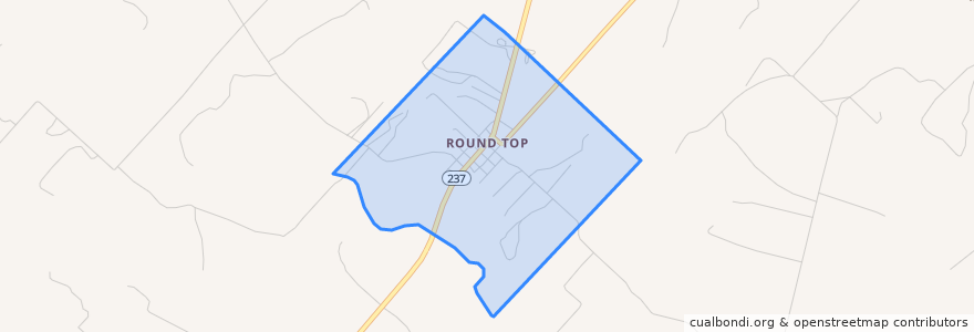 Mapa de ubicacion de Round Top.