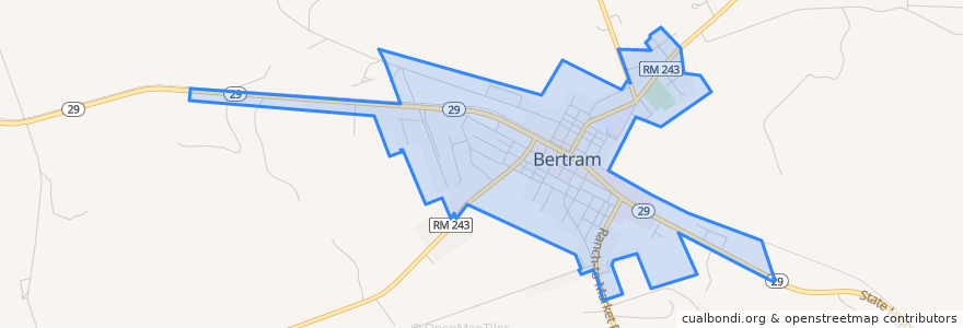 Mapa de ubicacion de Bertram.