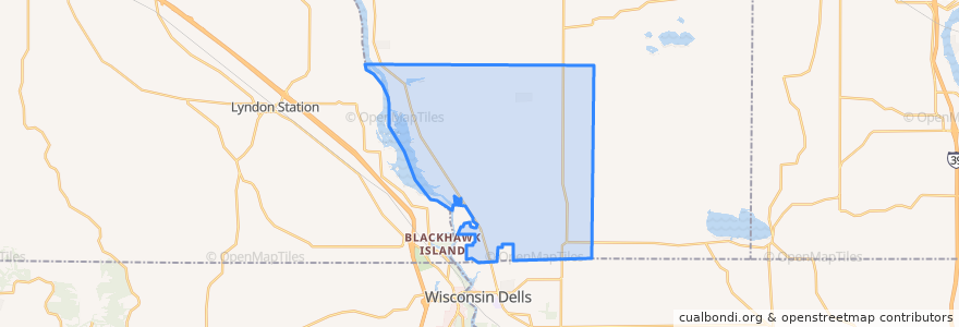 Mapa de ubicacion de Town of Dell Prairie.