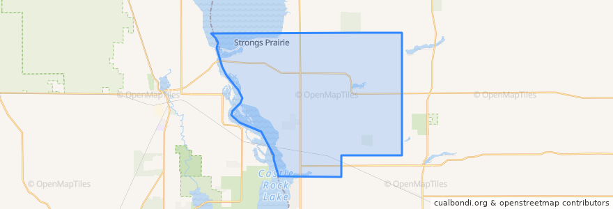 Mapa de ubicacion de Town of Strongs Prairie.