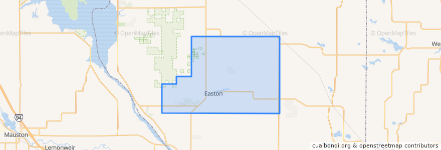 Mapa de ubicacion de Town of Easton.
