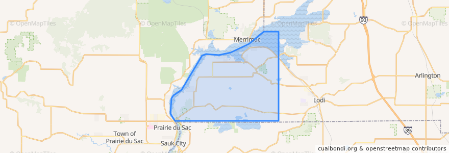 Mapa de ubicacion de Town of West Point.