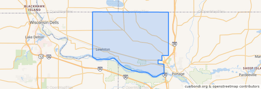 Mapa de ubicacion de Town of Lewiston.