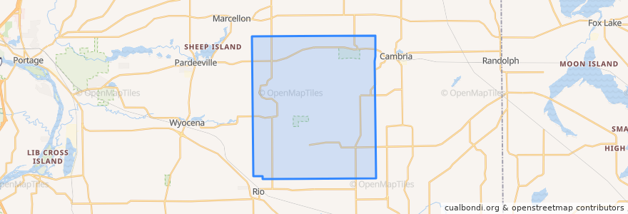 Mapa de ubicacion de Town of Springvale.