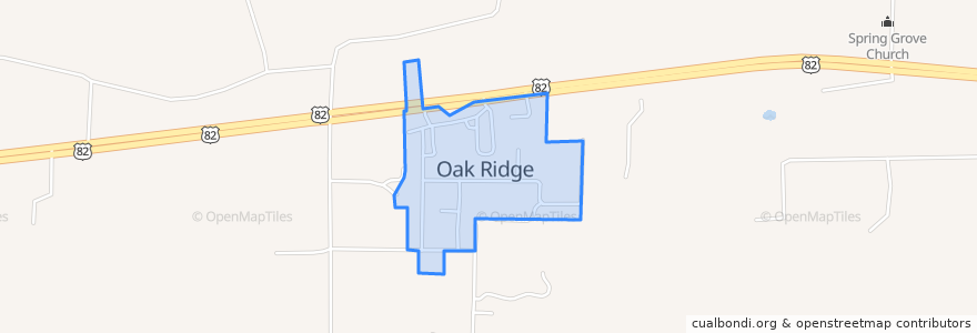 Mapa de ubicacion de Oak Ridge.