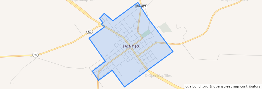 Mapa de ubicacion de Saint Jo.