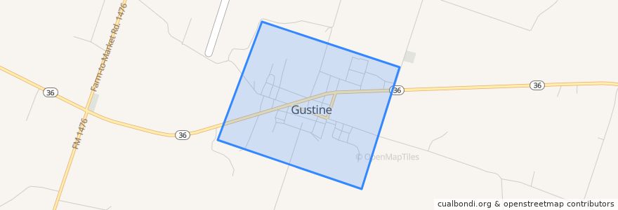 Mapa de ubicacion de Gustine.