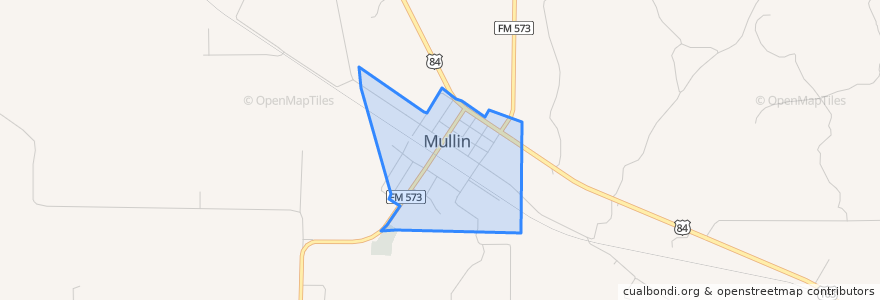 Mapa de ubicacion de Mullin.