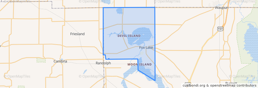 Mapa de ubicacion de Town of Fox Lake.