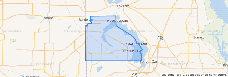 Mapa de ubicacion de Town of Westford.