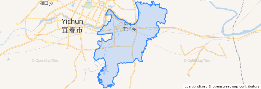 Mapa de ubicacion de 下浦街道.