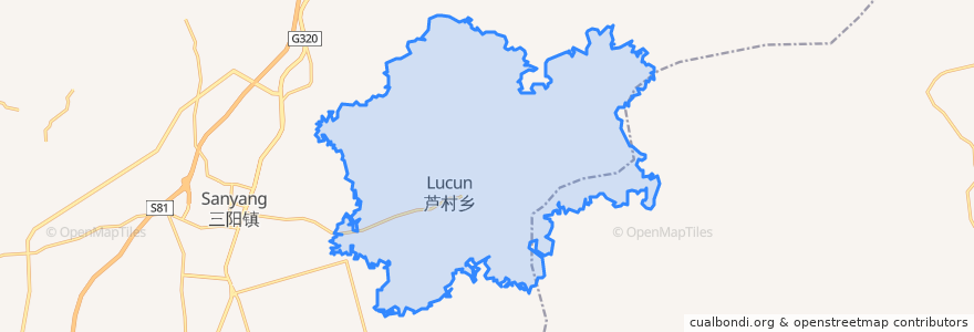 Mapa de ubicacion de 芦村镇.