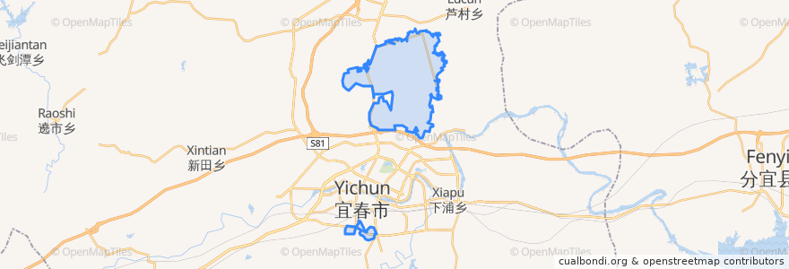 Mapa de ubicacion de 宜春经开区.