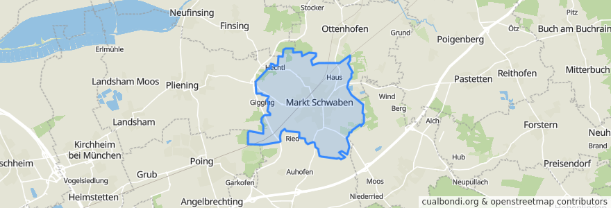 Mapa de ubicacion de Markt Schwaben.