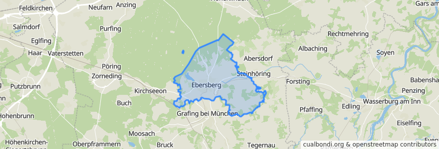 Mapa de ubicacion de Ebersberg.