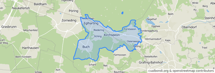 Mapa de ubicacion de Kirchseeon.