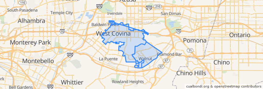 Mapa de ubicacion de West Covina.