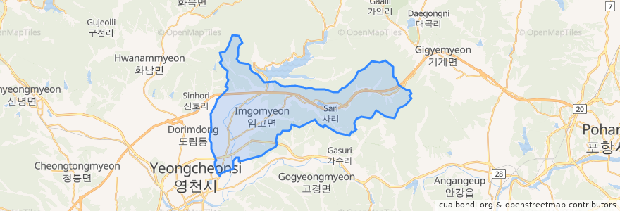 Mapa de ubicacion de 임고면.