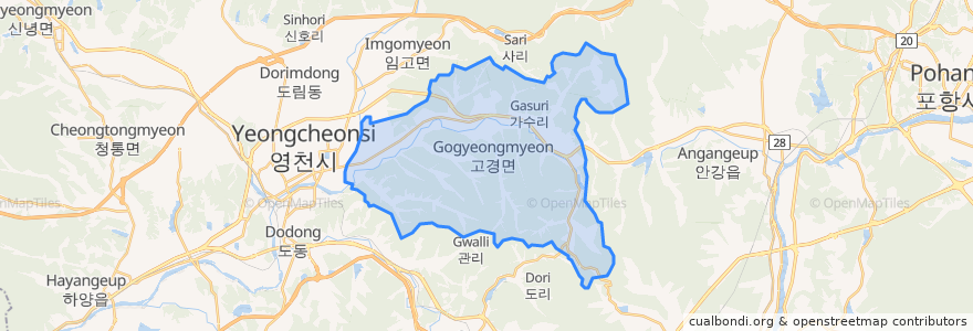 Mapa de ubicacion de 고경면.