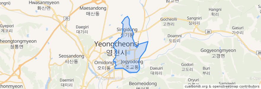 Mapa de ubicacion de 동부동.