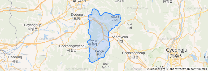 Mapa de ubicacion de 북안면.