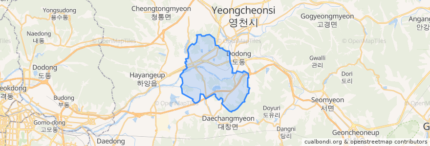 Mapa de ubicacion de 금호읍.