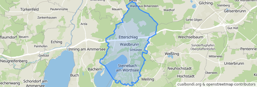 Mapa de ubicacion de Wörthsee.